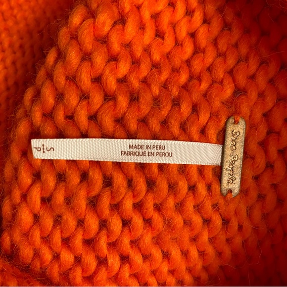 Free People Orange Cowl Neck Sweater size S - Picture 4 of 4